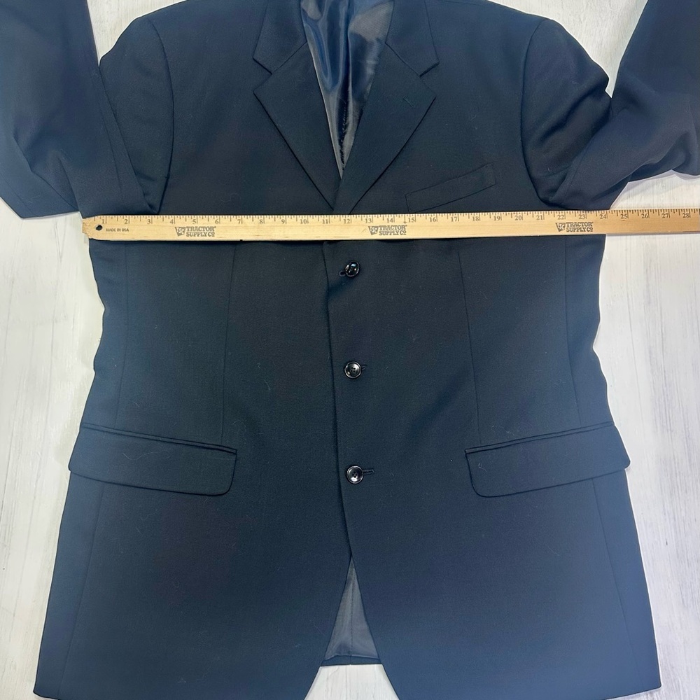 Jones New York Wool Blazer Men’s 46L Black 3 Button Classic Sport Coat Foley’s - Picture 5 of 11